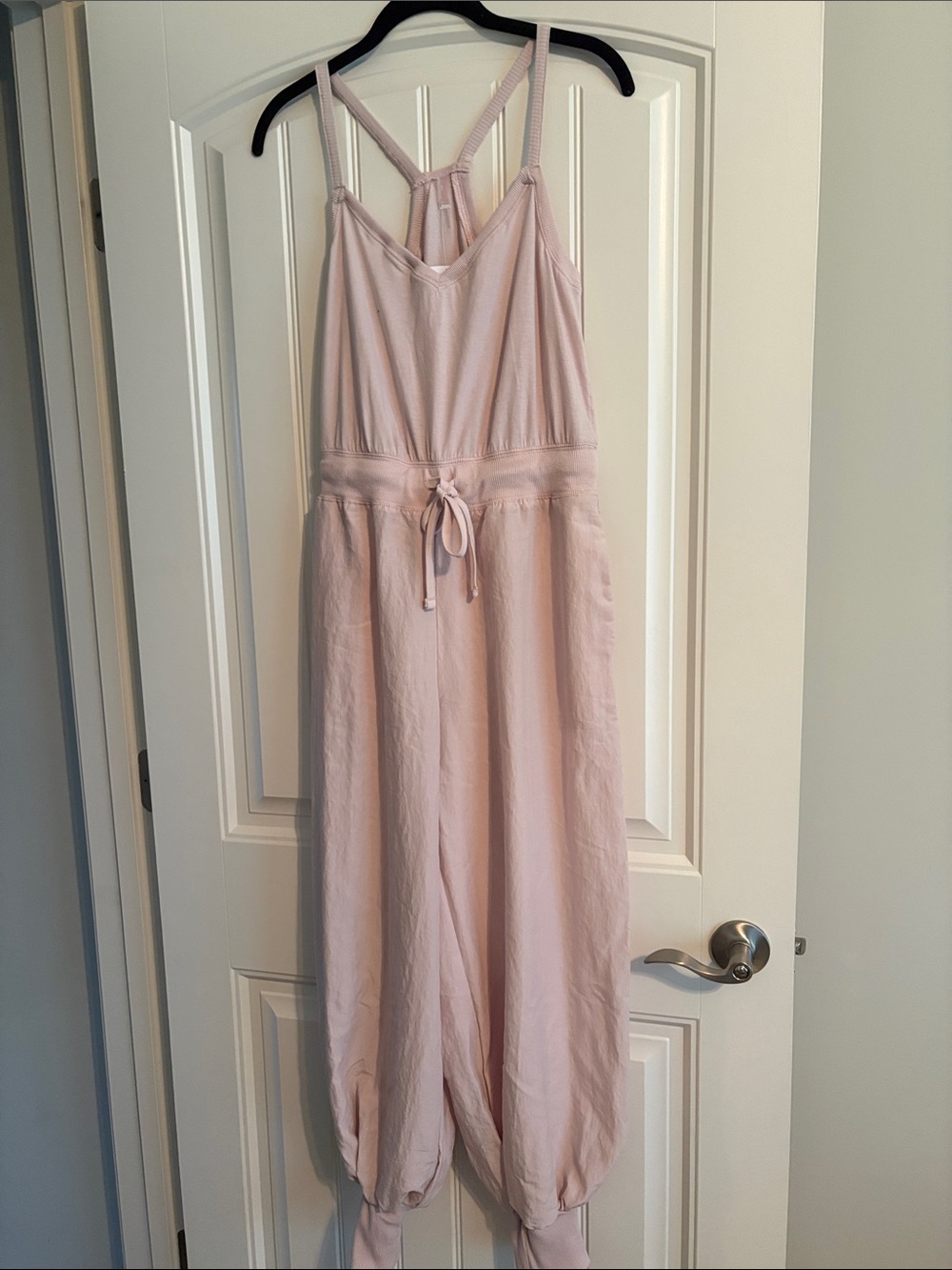 Free People Blush Pink Drawstring Waist Jumpsuit
